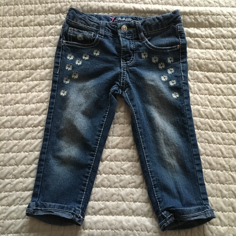 ⭐️ {Z. Cavaricci} Daisy-Embroidered Denim Capris